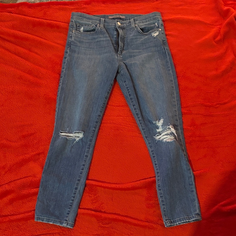 Distressed Joes Blue Jeans